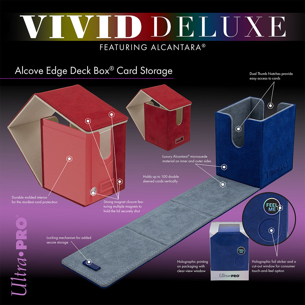 ultra-pro-vivid-deluxe-alcove-flip-deck-box-aus-alcantara image 2