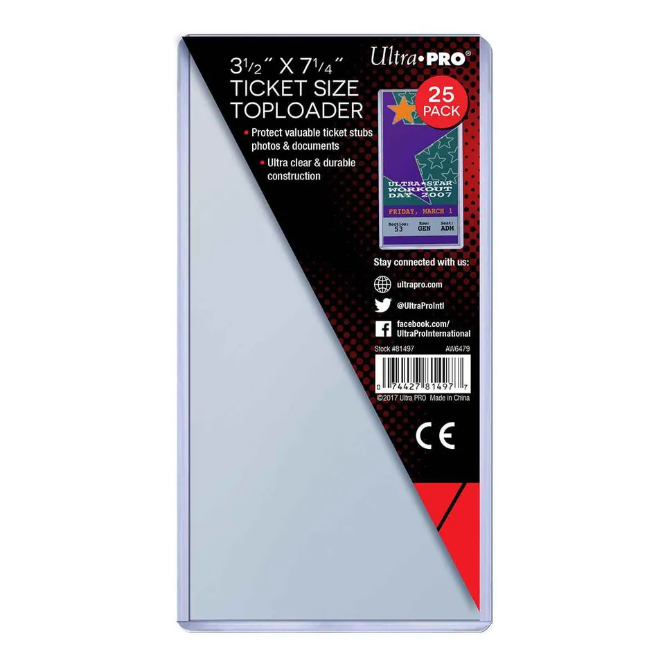 ultra-pro-ticket-toploader-sleeves-3-5-x-7-25-zoll-25ct image 1