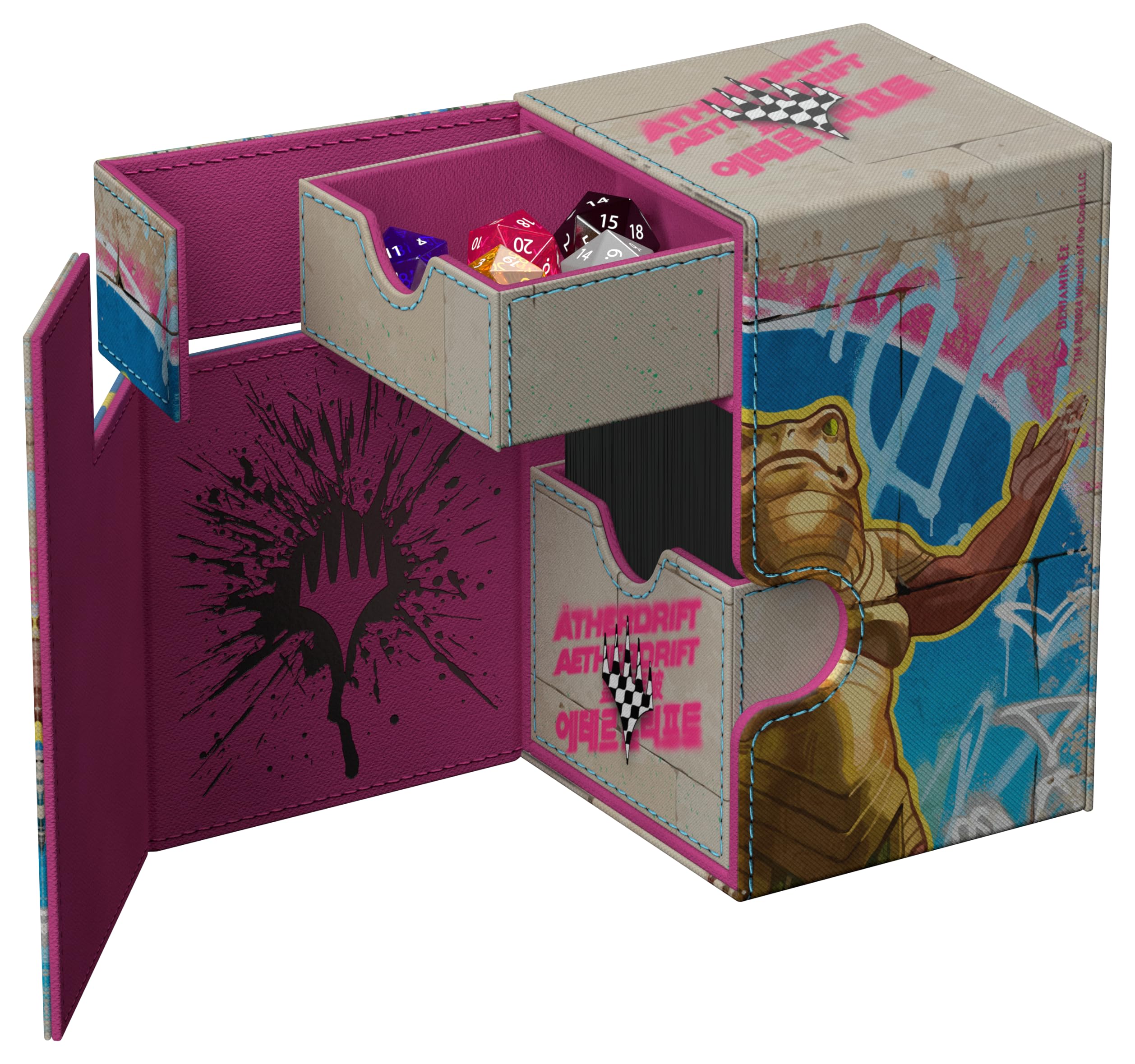 ultimate-guard-flip-n-tray-100-xenoskin-deckbox-mtg-aetherdrift-sab-sunen image 5