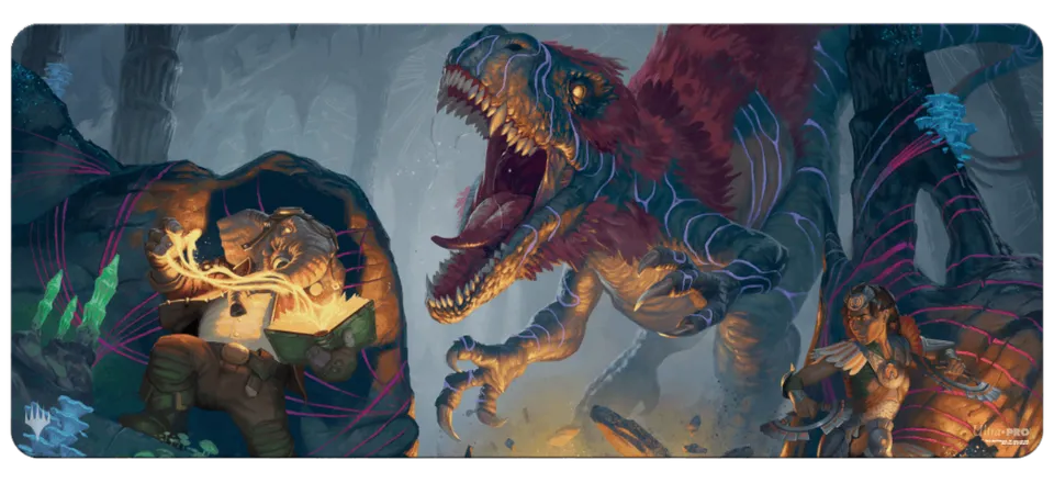 ultra-pro-the-lost-caverns-of-ixalan-dinosaur-and-quintorius-kand-6ft-table-play image 1