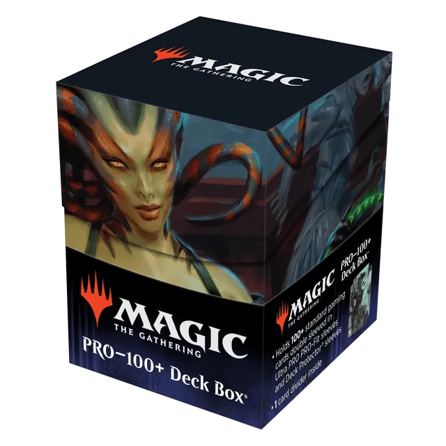 ultra-pro-outlaws-of-thunder-junction-vraska-the-silencer-key-art-100-deck-box-f image 1