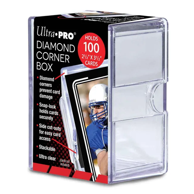ultra-pro-diamond-corner-100-karten-aufbewahrungsbox-ultra-clear image 1