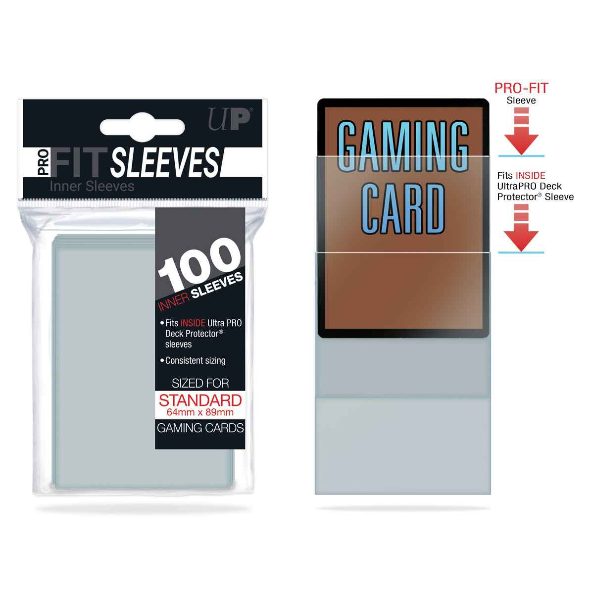 ultra-pro-pro-fit-standard-inner-sleeves-100ct-deck-protector image 2