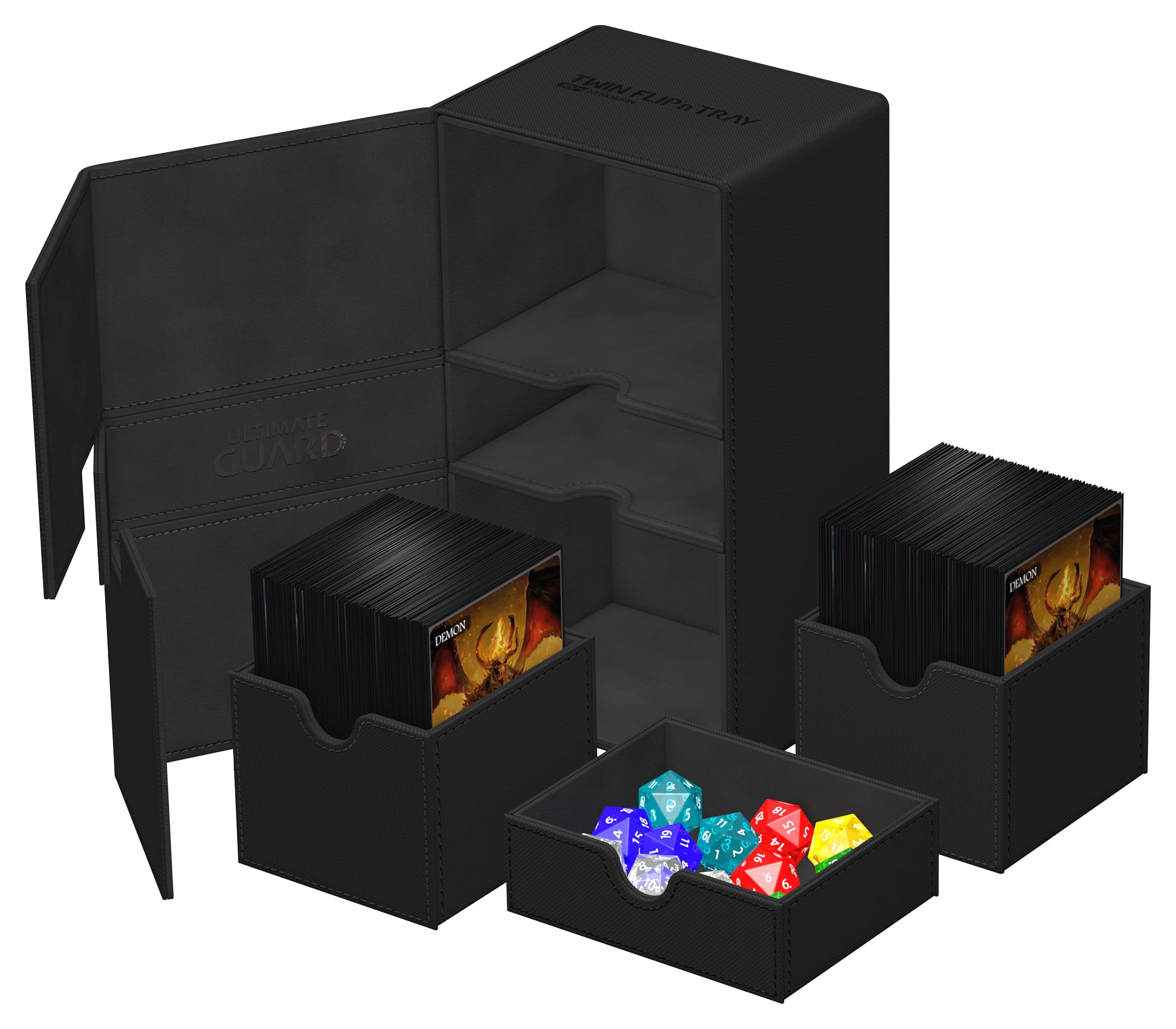 ultimate-guard-twin-flip-n-tray-200-xenoskin-deck-box-monocolor-schwarz image 5
