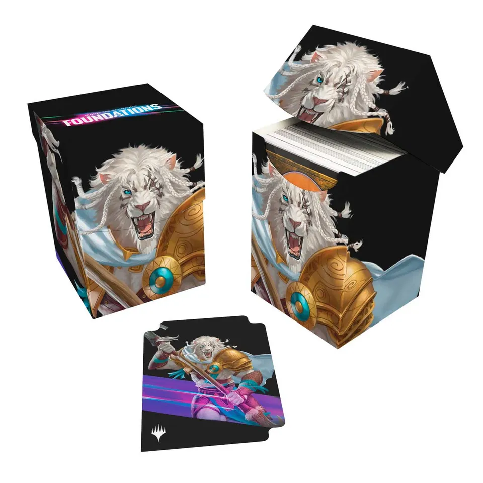 ultra-pro-magic-the-gathering-foundations-ajani-100-deck-box-light-mit-teiler image 1