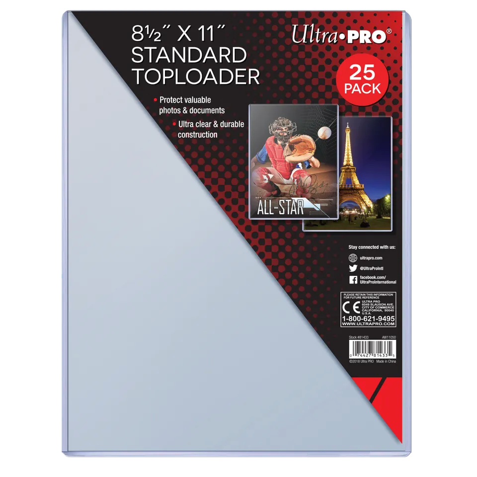 ultra-pro-8-5-x-11-zoll-toploader-sleeves-25er-pack-f-r-fotos-und-dokumente image 1