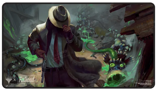 ultra-pro-fallout-mysterious-stranger-black-stitched-standard-gaming-playmat image 1
