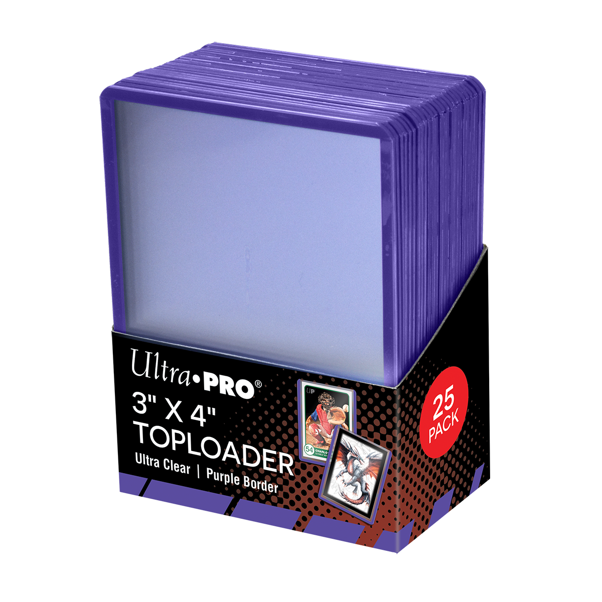 ultra-pro-toploader-sleeves-3-x-4-purple-border-f-r-standard-karten-25-st-ck image 1