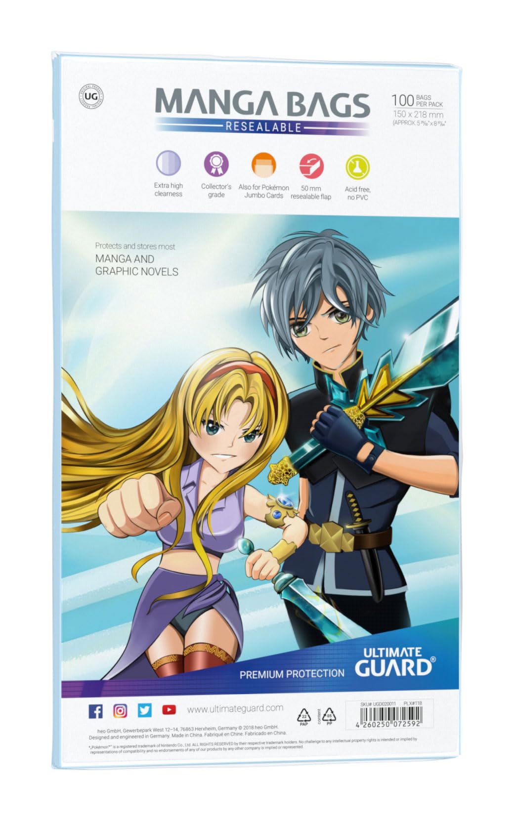 ultimate-guard-comic-bags-manga-size-schutzh-llen-100-st-ck image 2