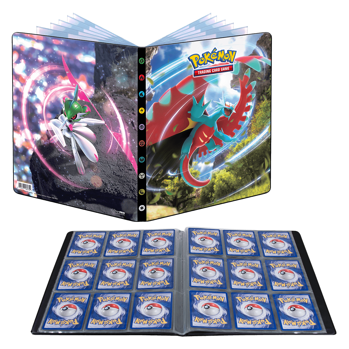 ultra-pro-scarlet-und-violet-roaring-moon-und-iron-valiant-9-pocket-portfolio-f- image 2