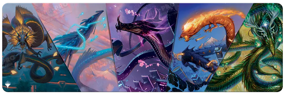 ultra-pro-kamigawa-neon-dynasty-sky-dragon-compilation-8ft-table-playmat-f-r-mag image 1
