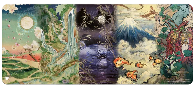 ultra-pro-kamigawa-neon-dynasty-land-compilation-6ft-table-playmat-f-r-magic-the image 1