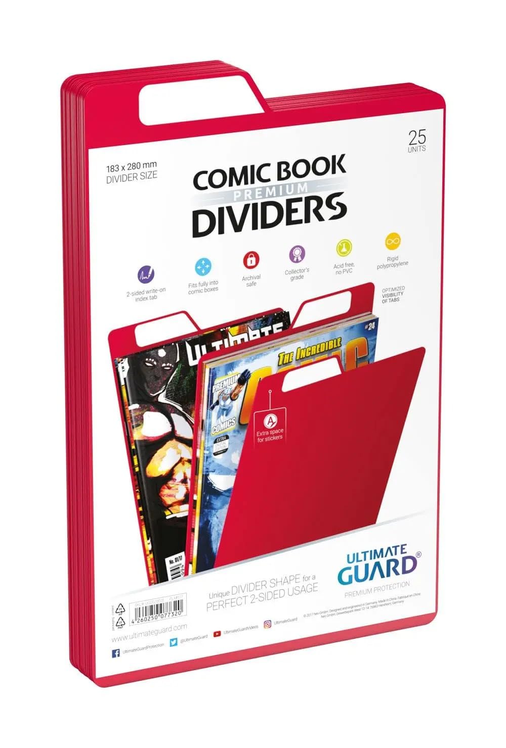 ultimate-guard-premium-comic-book-dividers-25er-set-rot image 2