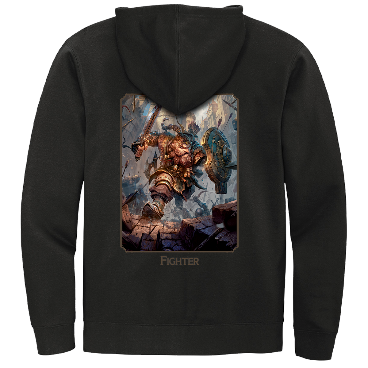 ultra-pro-dungeons-dragons-fighter-class-zip-hoodie-schwarzer-kapuzenpullover image 1