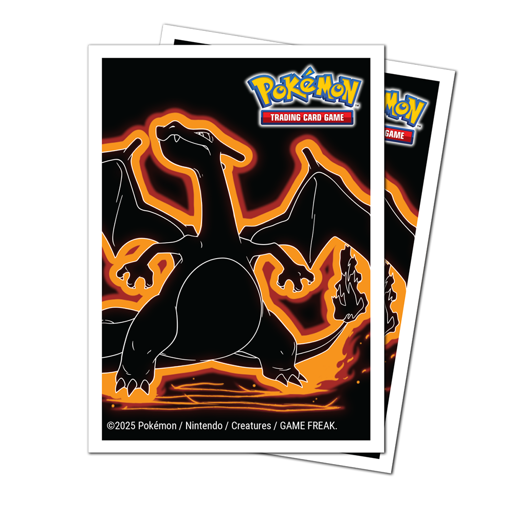 ultra-pro-neon-kanto-charizard-105ct-apex-deck-protector-sleeves-f-r-pok-mon image 1