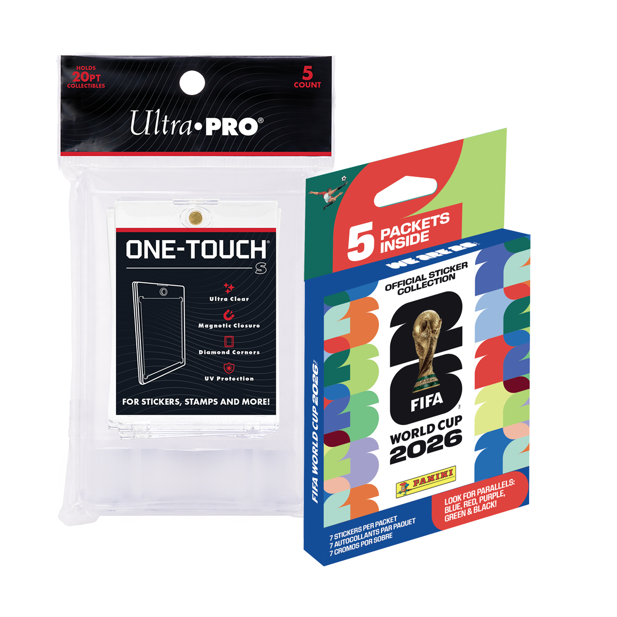 ultra-pro-panini-2026-fifa-wm-sticker-5er-pack-one-touch-s-magnet-halter-5er-bun image 1