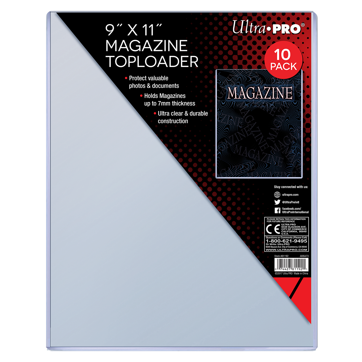 ultra-pro-9-x-11-in-thick-magazine-toploader-sleeves-10ct-7-mm image 1