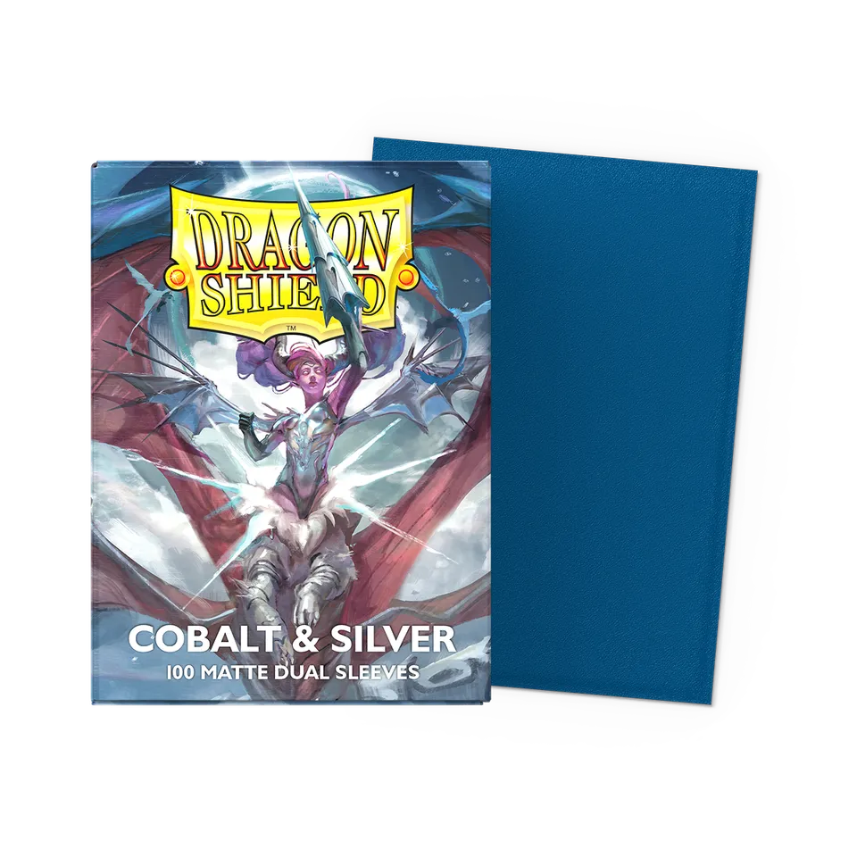dragon-shield-cobalt-silver-matte-dual-sleeves-standard-100-st-ck image 1