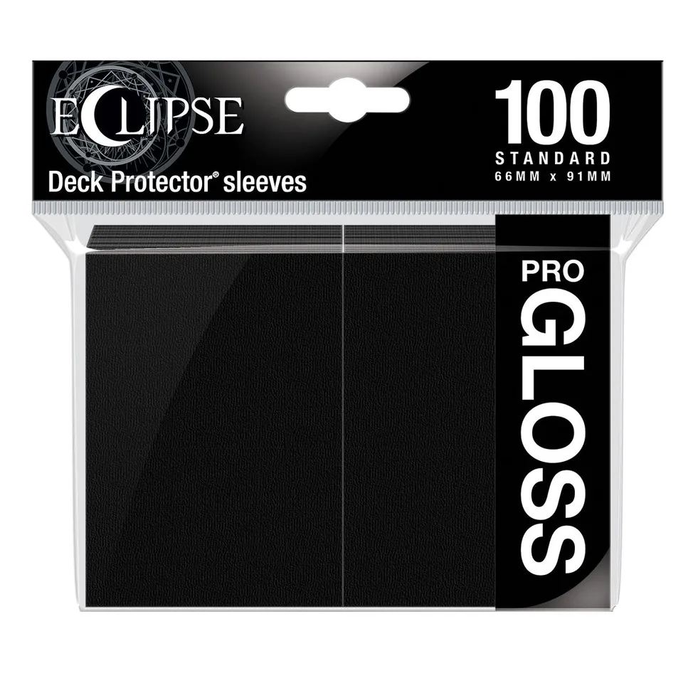 ultra-pro-eclipse-gloss-standard-deck-protector-sleeves-100ct-jet-black image 1
