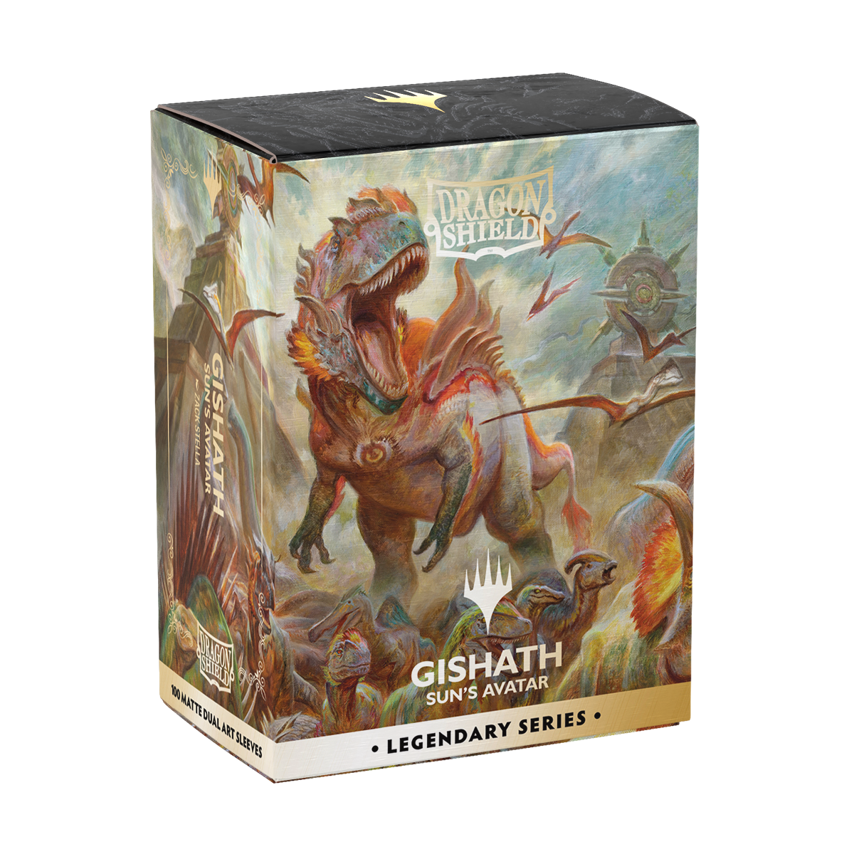 dragon-shield-legendary-series-gishath-sun-s-avatar-matte-dual-art-sleeves-stand image 4