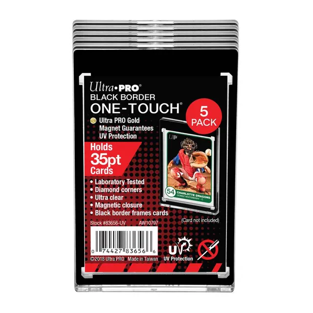 ultra-pro-35pt-black-border-uv-one-touch-magnetic-holder-5ct-f-r-standard-karten image 1