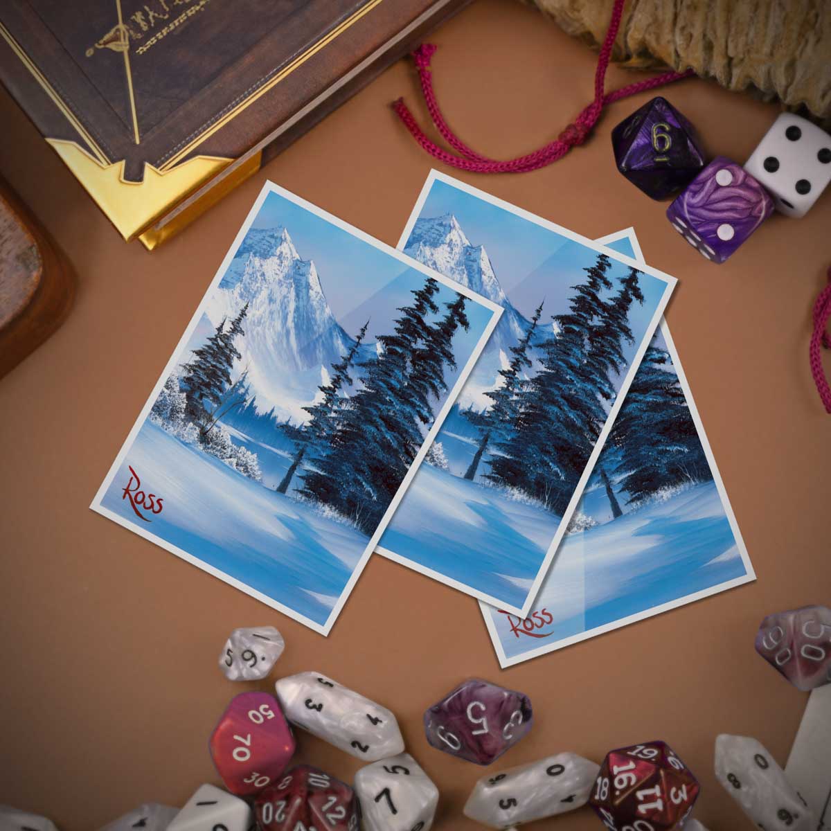 ultra-pro-bob-ross-winter-paradise-apex-deck-protector-sleeves-105ct image 3