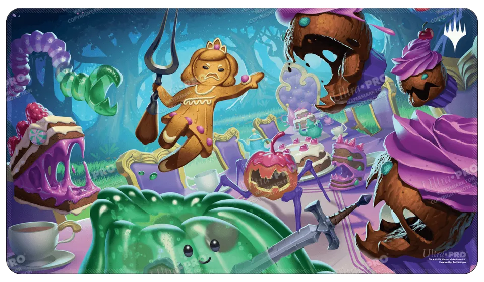 ultra-pro-wilds-of-eldraine-playmat-food-fight-white-stitched-standard-gaming-pl image 1