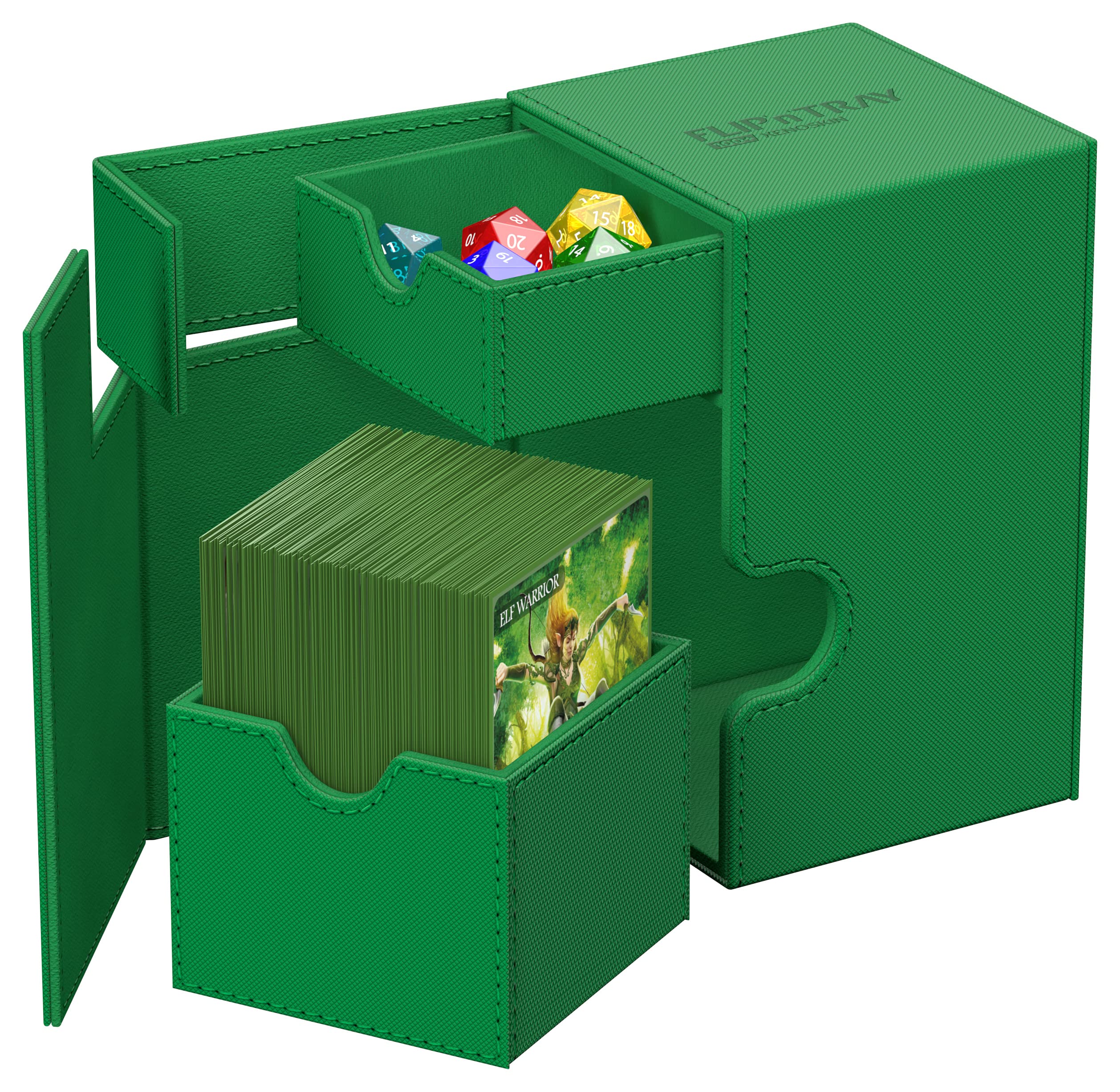 ultimate-guard-flip-n-tray-100-xenoskin-monocolor-gr-n-deck-box image 5