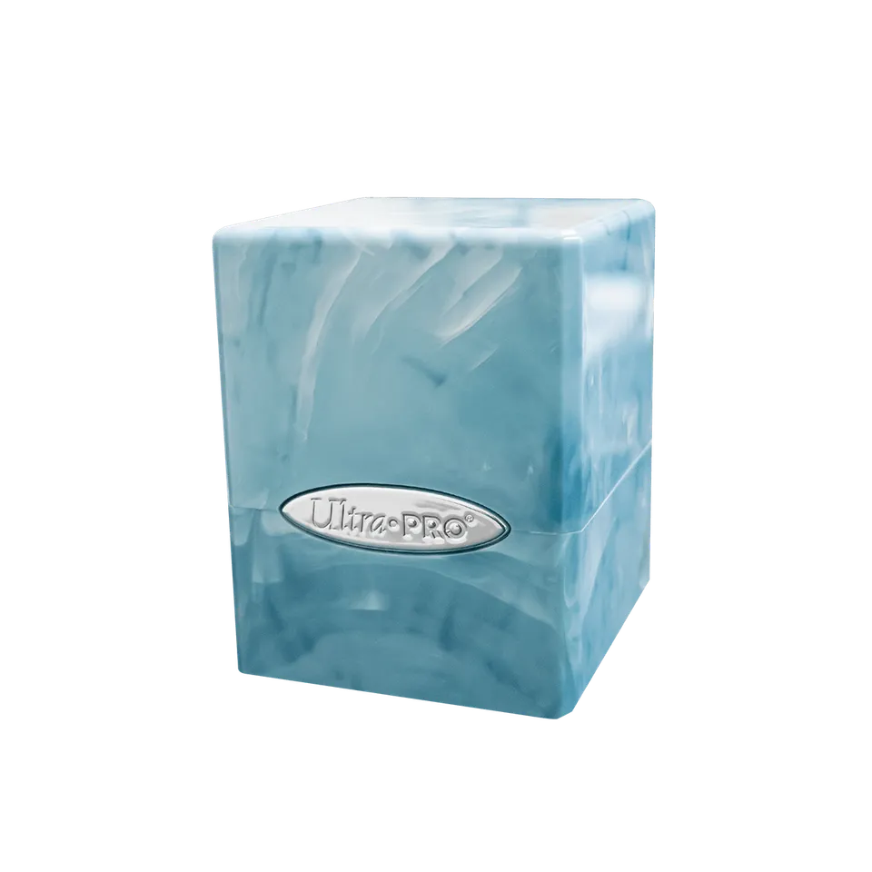 ultra-pro-marble-satin-cube-deck-box-hellblau-wei-f-r-100-karten image 1