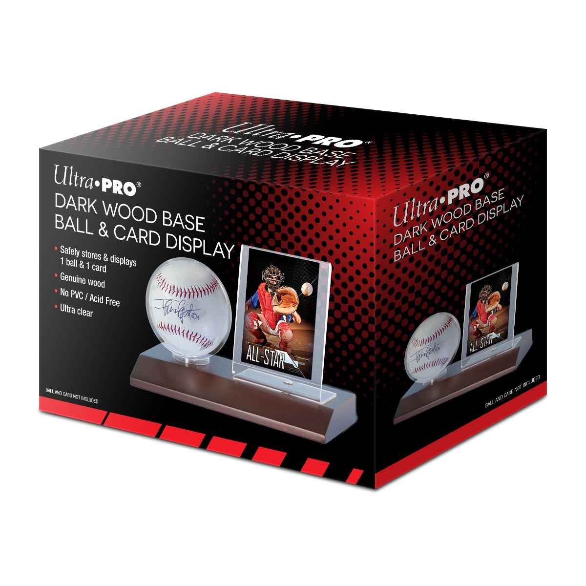 ultra-pro-baseball-card-dark-wood-display-holder-vitrine-f-r-ball-und-trading-ca image 2