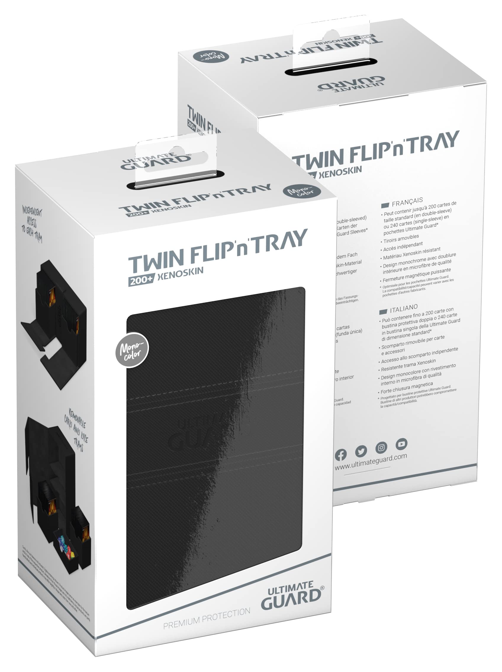 ultimate-guard-twin-flip-n-tray-200-xenoskin-deck-box-monocolor-schwarz image 8