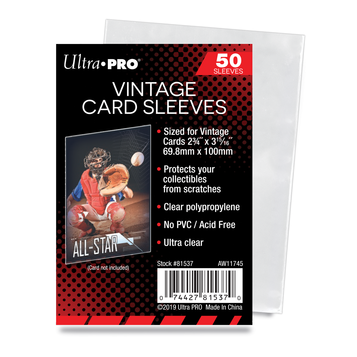 ultra-pro-vintage-card-sleeves-2-3-4-x-3-15-16-h-llen-50ct image 1