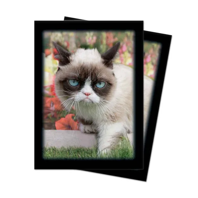 ultra-pro-grumpy-cat-flowers-standard-deck-protector-sleeves-50ct image 1
