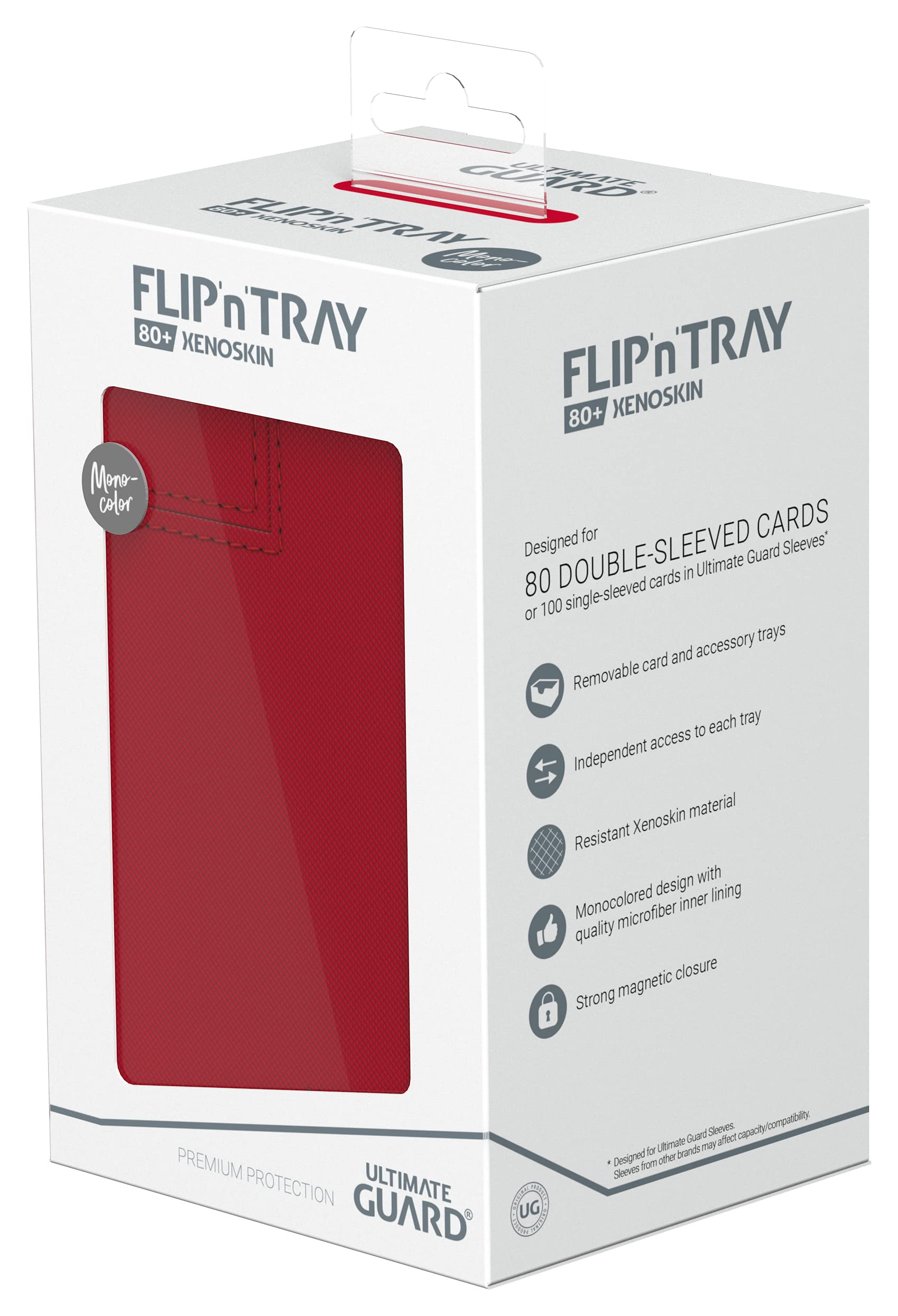 ultimate-guard-flip-n-tray-80-xenoskin-deckbox-monocolor-rot image 8