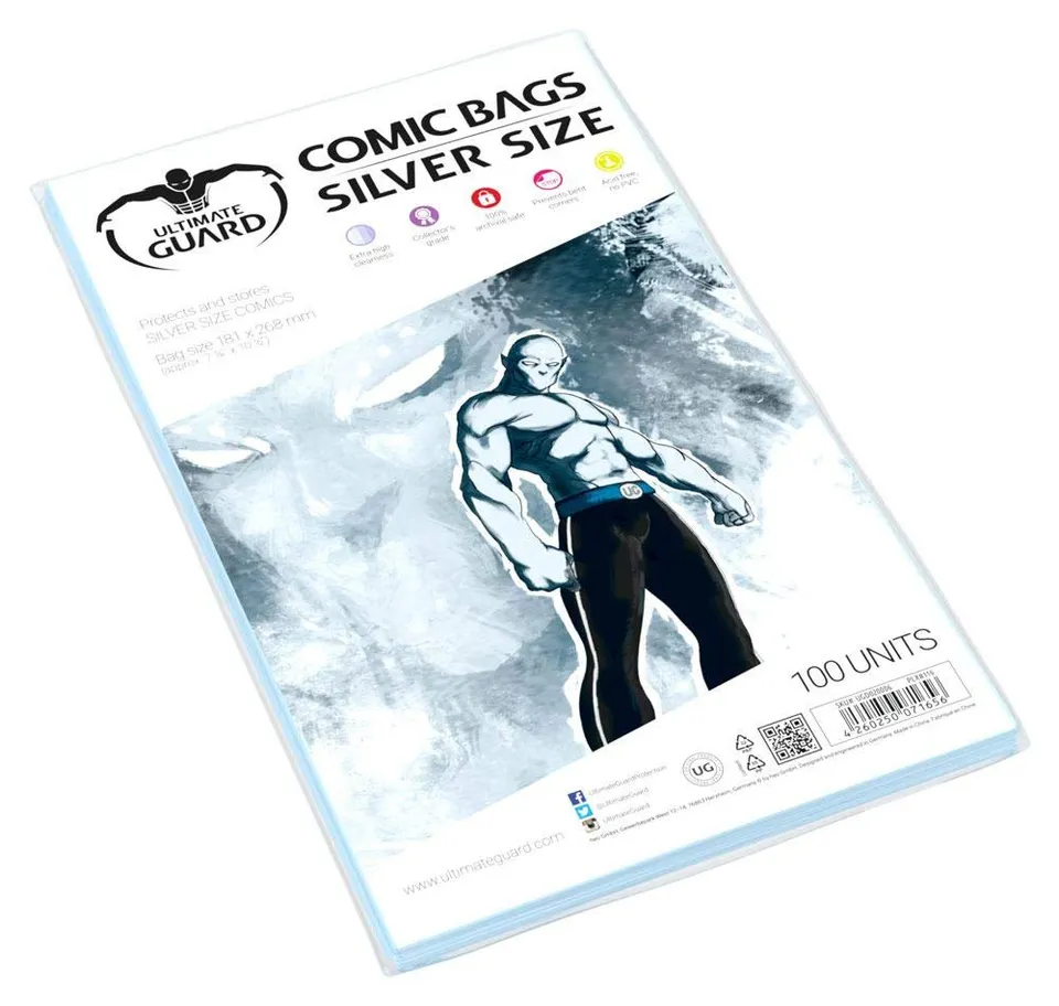 ultimate-guard-comic-bags-silver-size-100-st-ck image 1