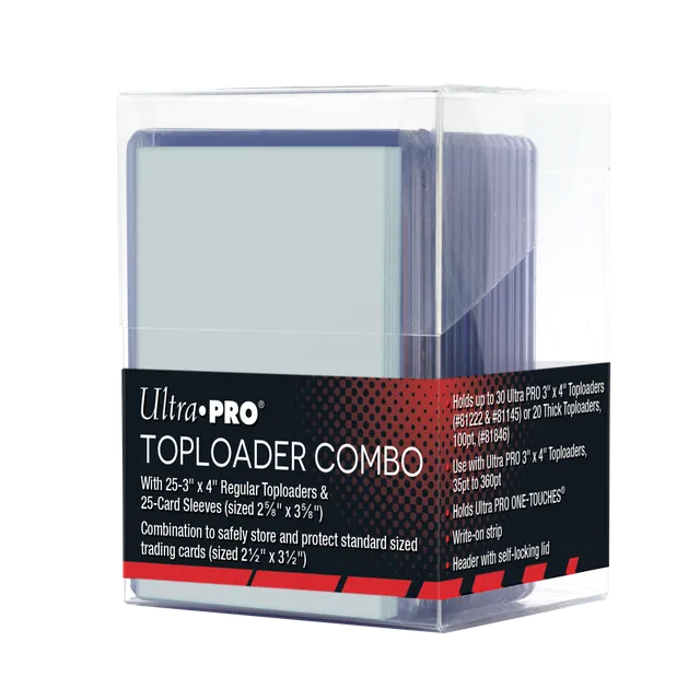 ultra-pro-toploader-sleeves-combo-25-25-mit-klarsicht-aufbewahrungsbox image 1