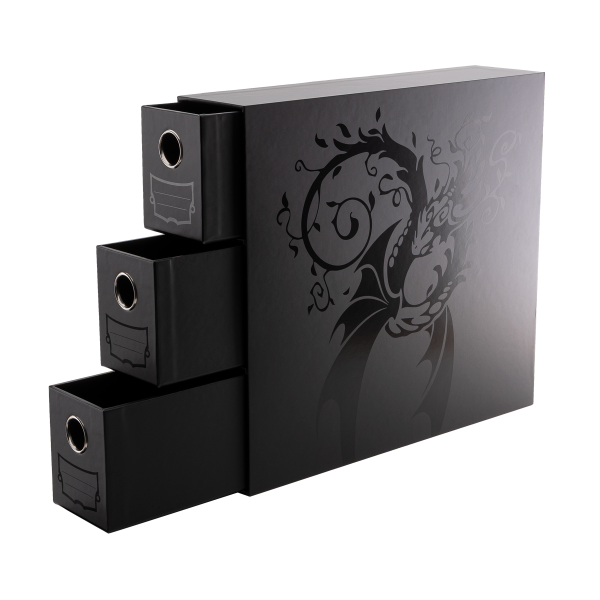 dragon-shield-fortress-3-card-drawers-vertical-black image 2