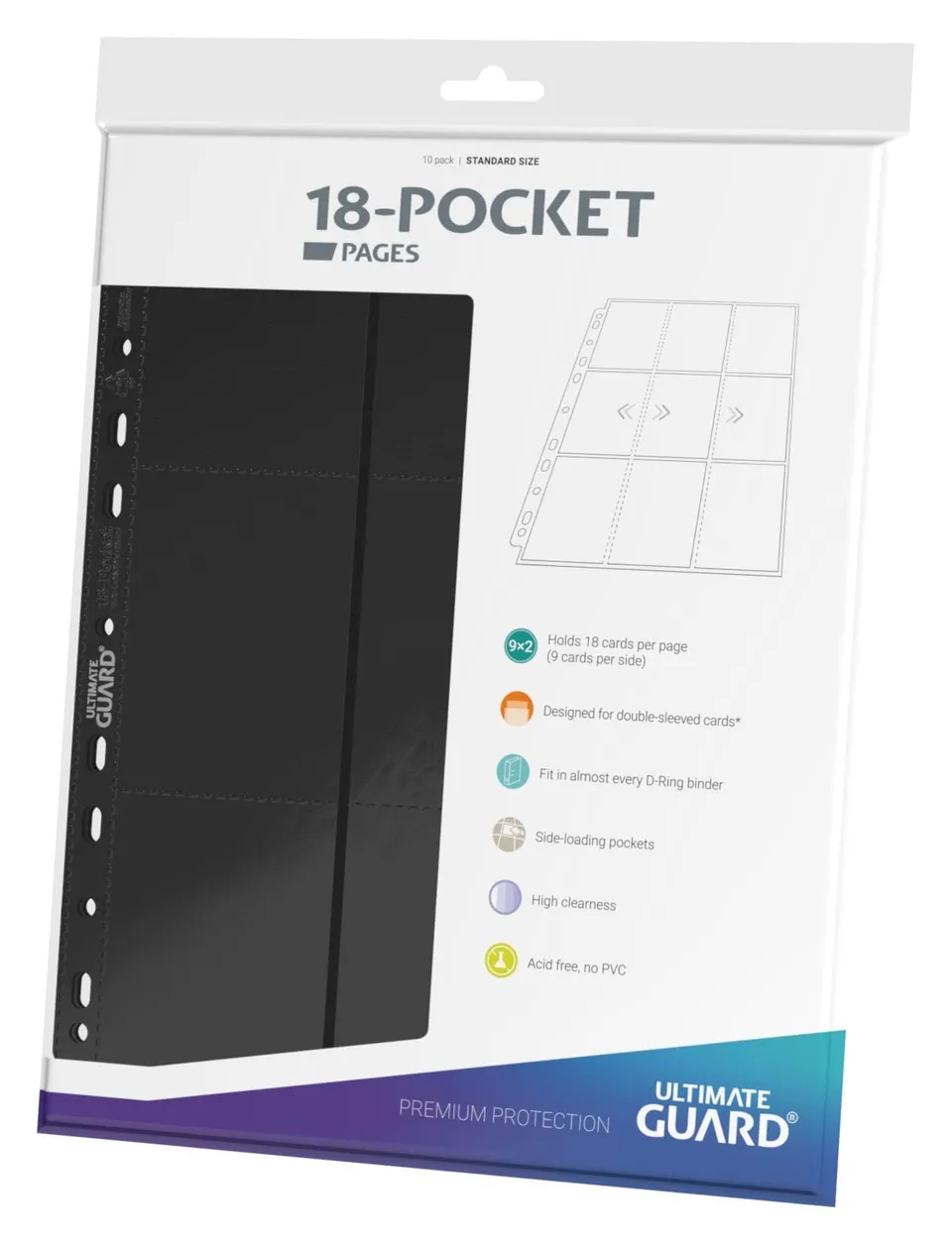 ultimate-guard-18-pocket-pages-side-loading-10er-pack-schwarz image 1