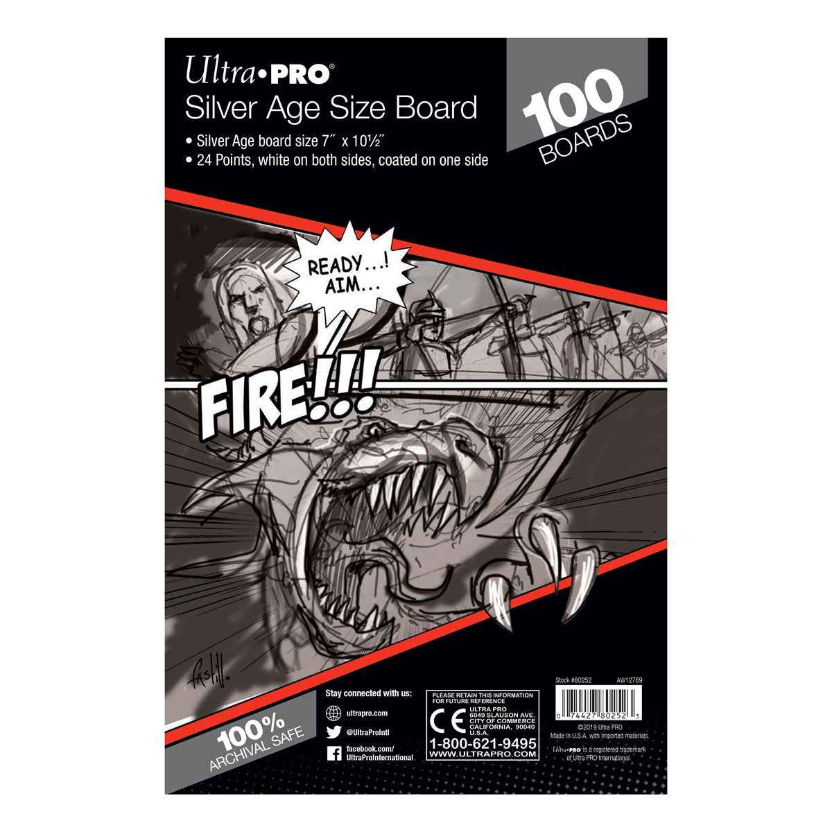 ultra-pro-silver-age-size-comic-boards-comic-r-ckenplatten-17-8-x-26-7-cm-100-st image 1