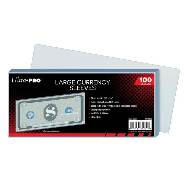 ultra-pro-large-currency-sleeves-banknotenh-llen-100-st-ck image 1