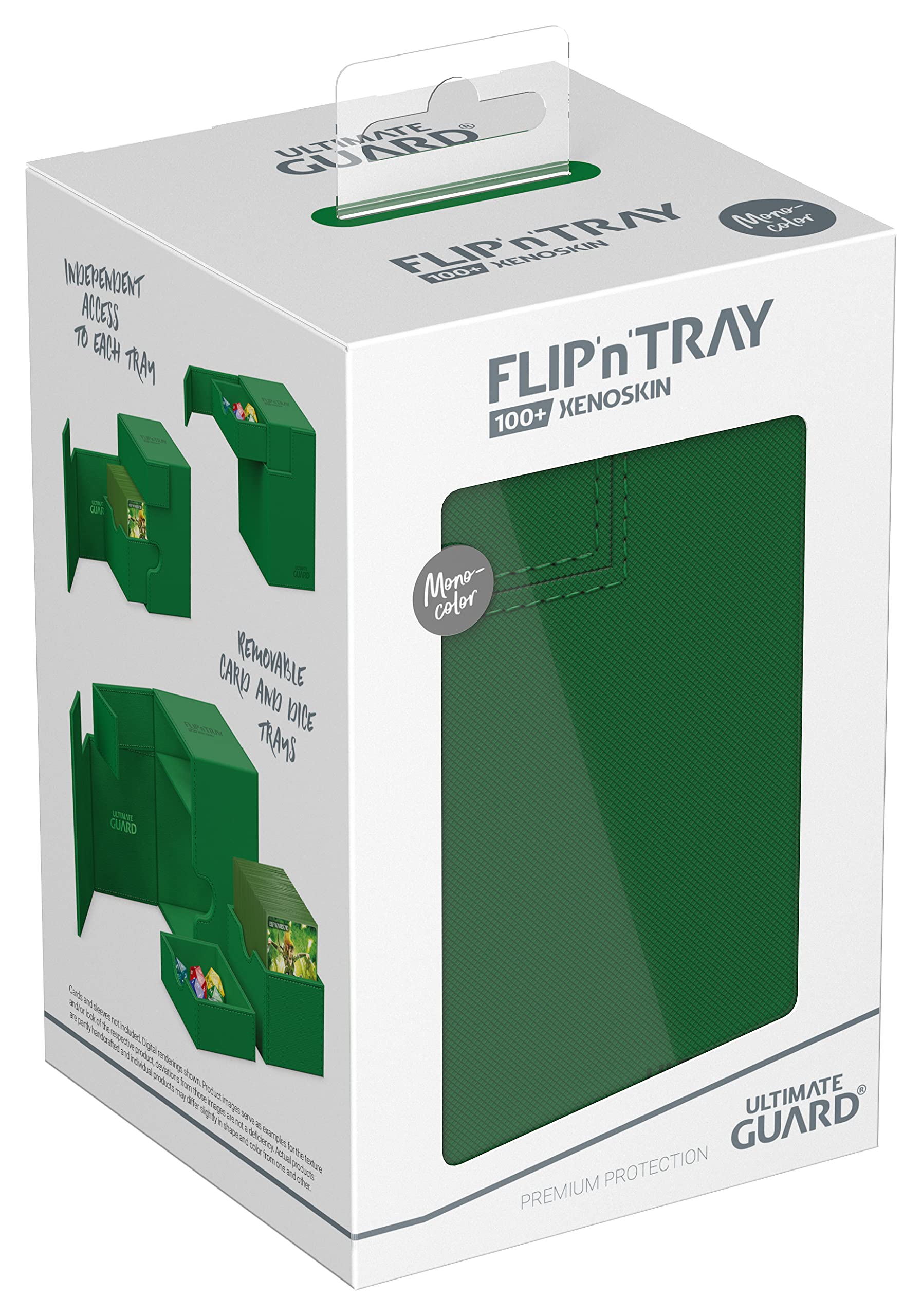 ultimate-guard-flip-n-tray-100-xenoskin-monocolor-gr-n-deck-box image 7