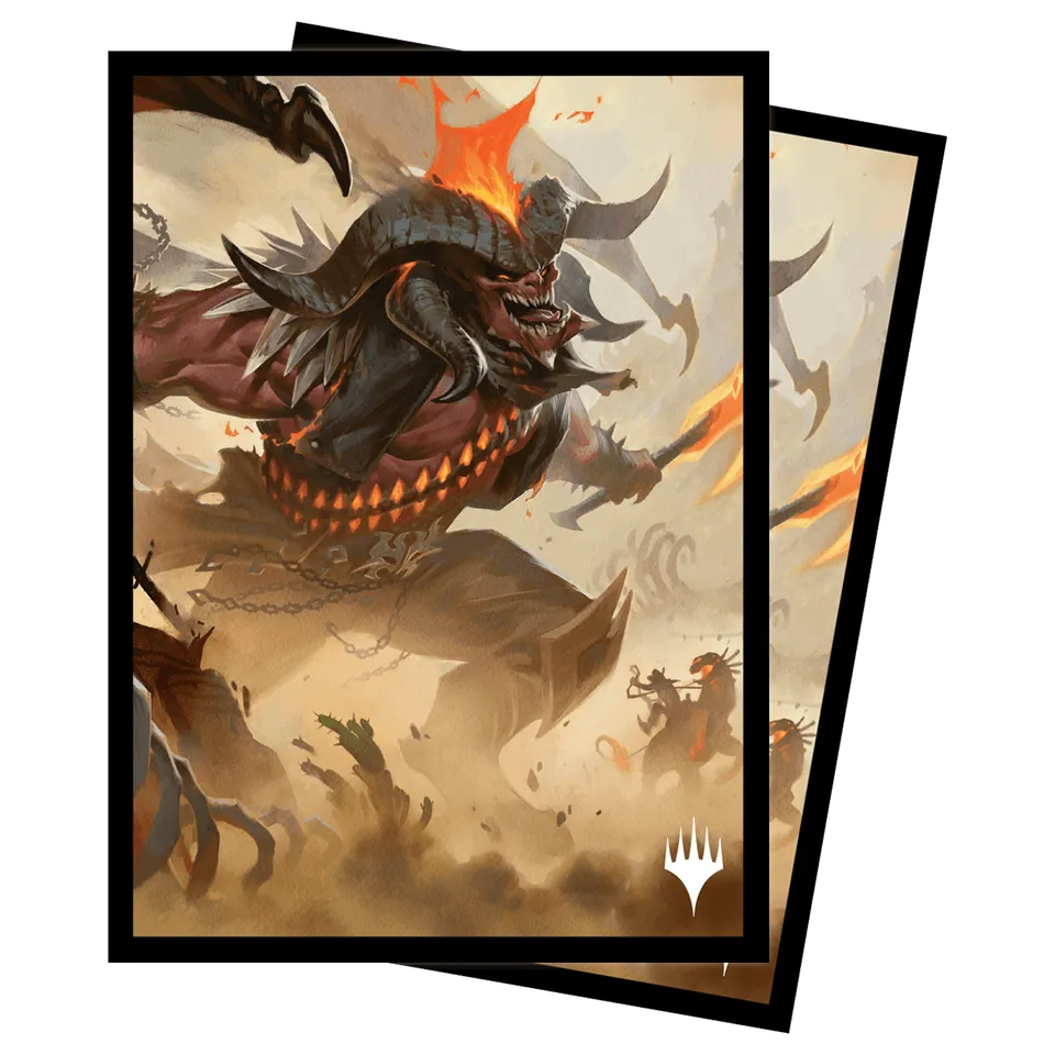 ultra-pro-outlaws-of-thunder-junction-rakdos-the-muscle-key-art-deck-protector-s image 1