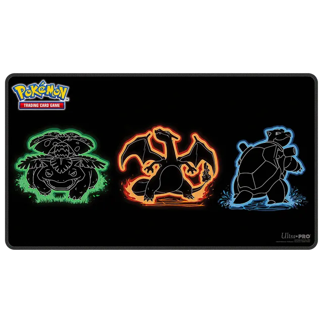 ultra-pro-neon-kanto-foil-playmat-f-r-pok-mon-tcg-venusaur-charizard-blastoise image 1