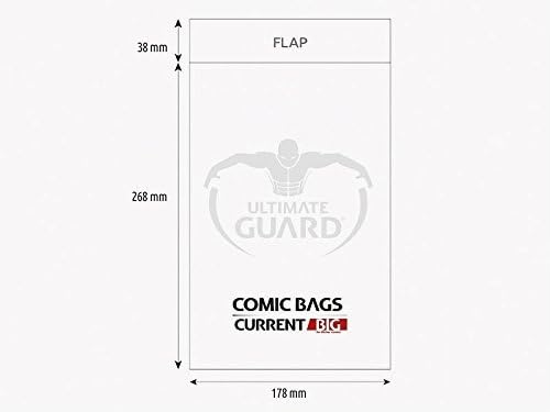ultimate-guard-comic-bags-big-current-size-schutzh-llen-100-st-ck-178-x-268-mm image 4