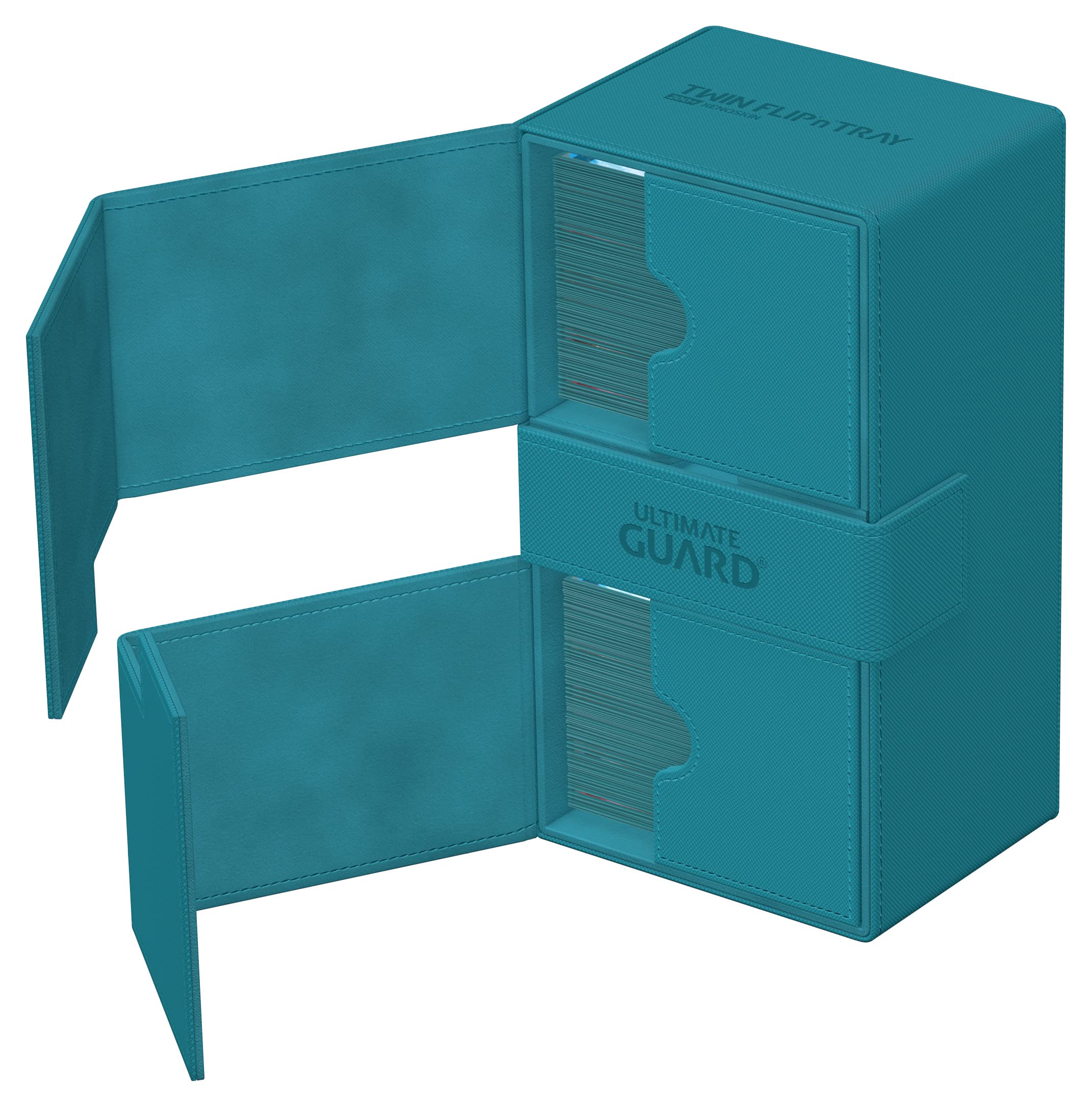ultimate-guard-twin-flip-n-tray-200-xenoskin-petrolblau-deck-box image 4