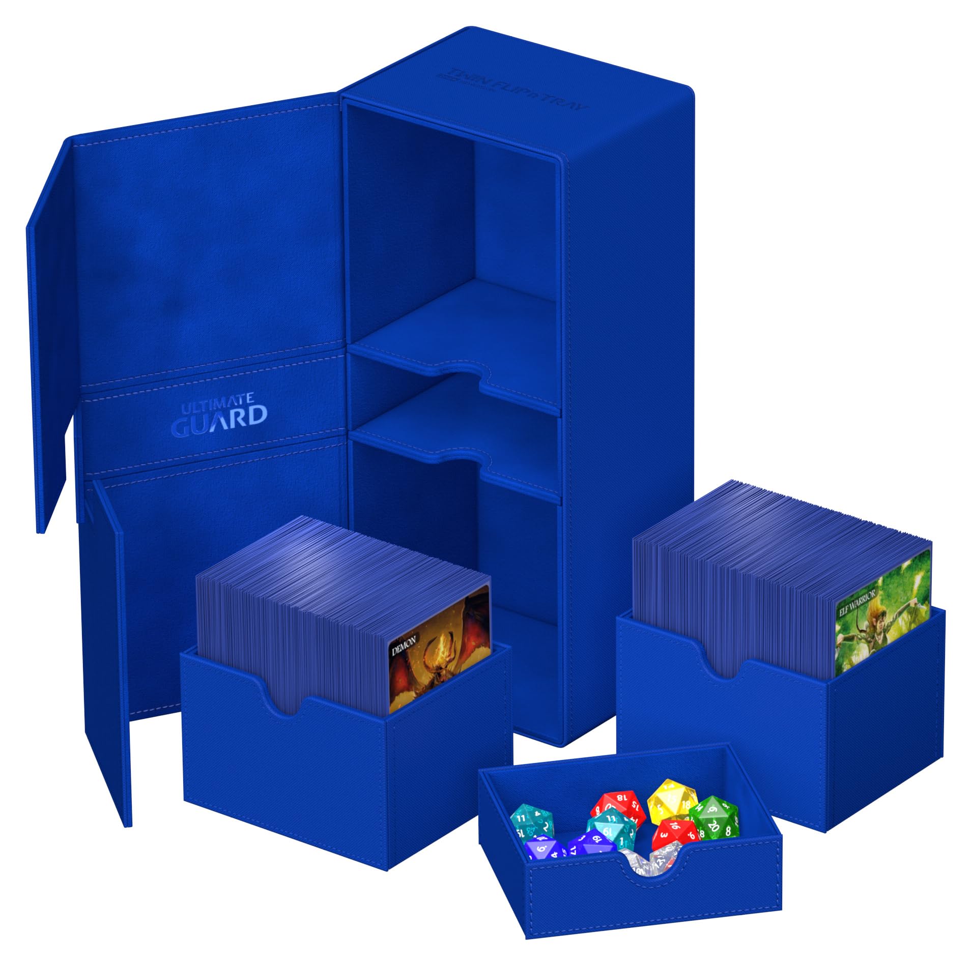 ultimate-guard-twin-flip-n-tray-266-xenoskin-blau-deck-box image 5