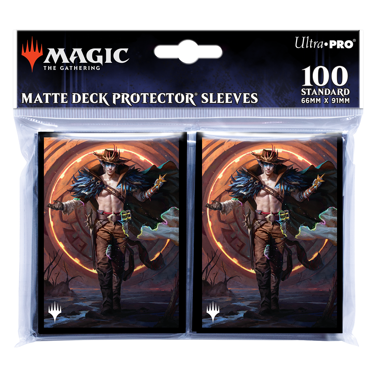 ultra-pro-outlaws-of-thunder-junction-oko-key-art-deck-protector-sleeves-100ct image 1