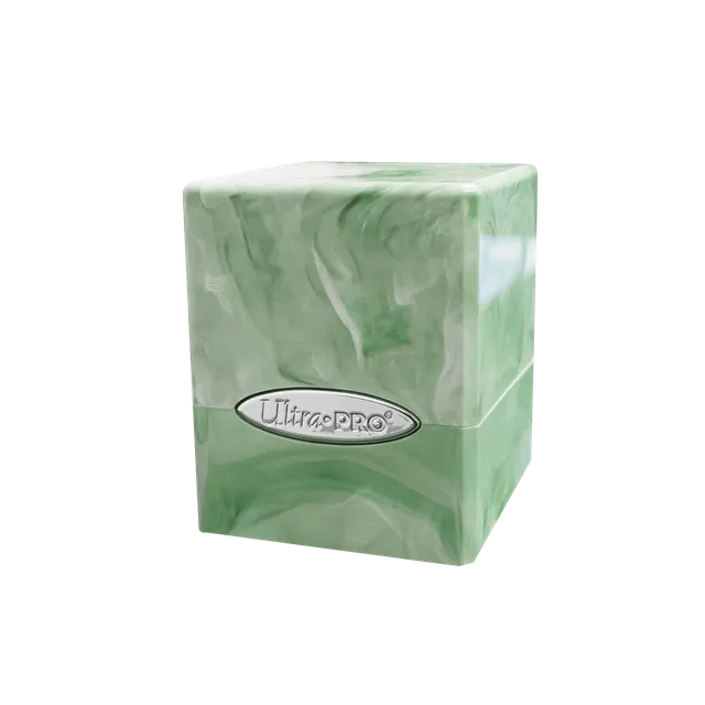 ultra-pro-marble-satin-cube-lime-green-white-deck-box-f-r-100-karten image 1