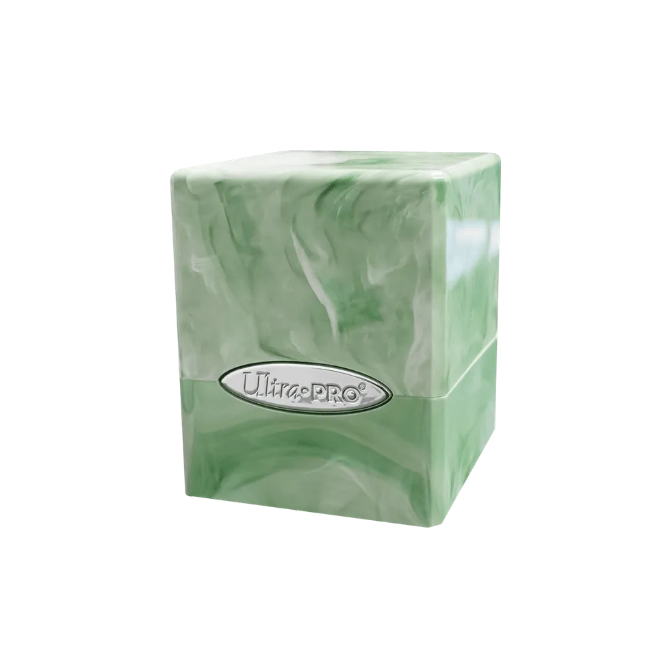 ultra-pro-marble-satin-cube-lime-green-white-deck-box-f-r-100-karten image 1