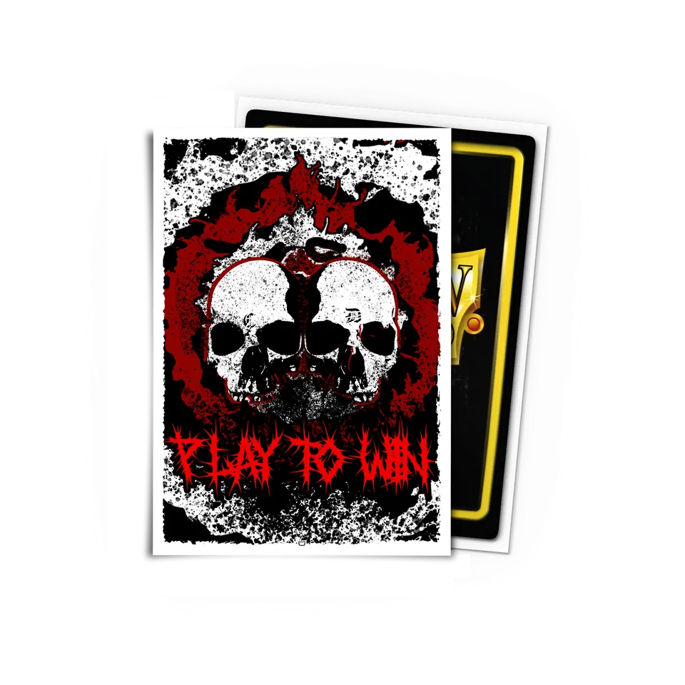 dragon-shield-play-to-win-skull-brushed-art-sleeves-standard-size image 1
